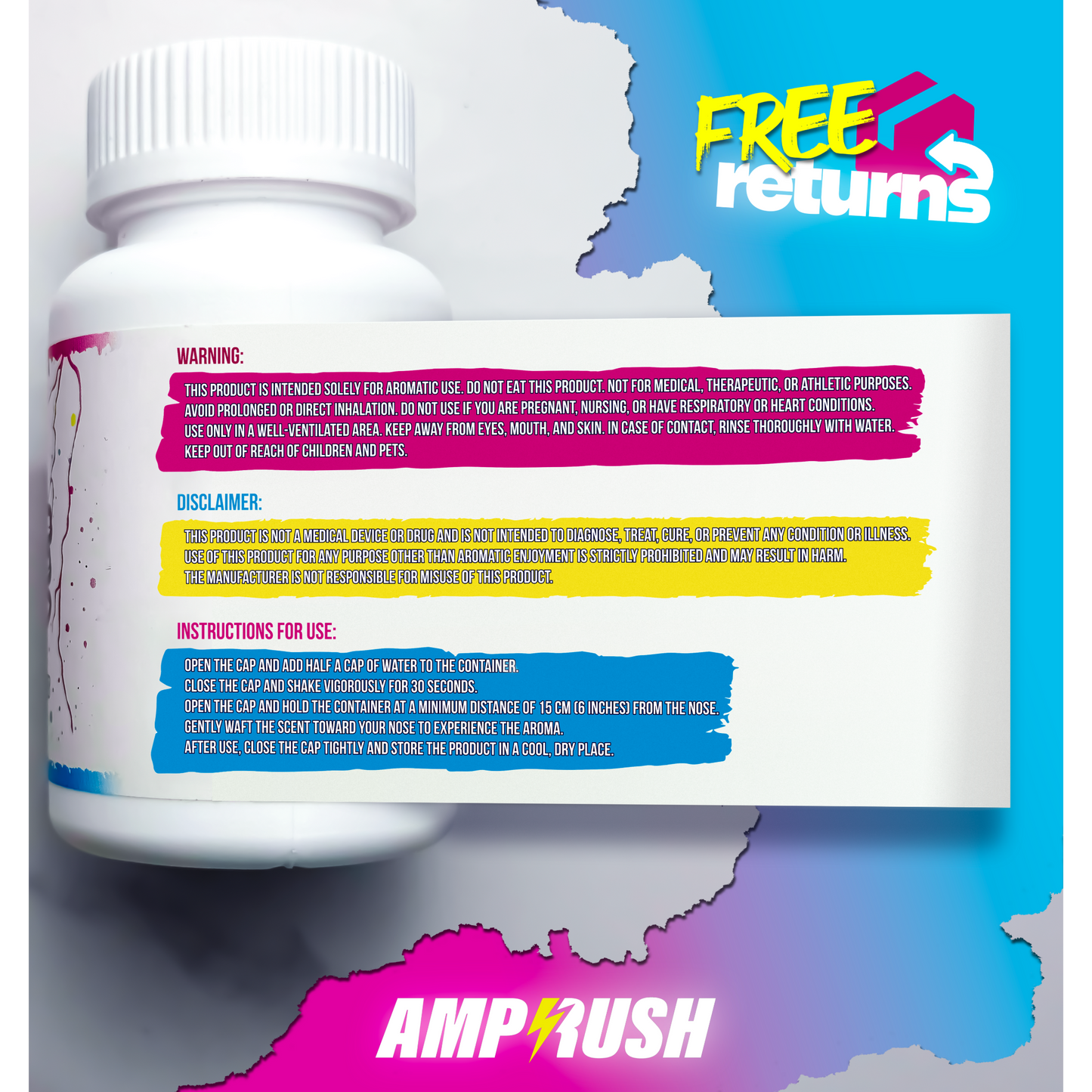 AMPRUSH Smelling Salts - Instant Energy Boost (ACTIVATION REQUIRED) Sport Alert